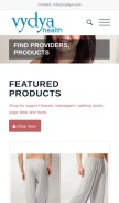 How vydya.com looks like on a mobile device such as an iPhone.