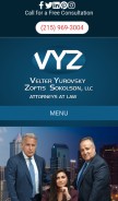 How vyzlaw.com looks like on a mobile device such as an iPhone.