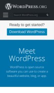How w.org looks like on a mobile device such as an iPhone.