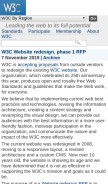 How w3.org looks like on a mobile device such as an iPhone.