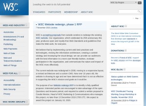 How w3.org looks like on a tablet such as an iPad.