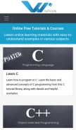 How w3schools.in looks like on a mobile device such as an iPhone.