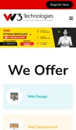 How w3tec.com looks like on a mobile device such as an iPhone.