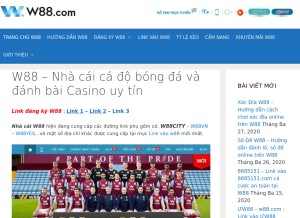 How w88city.club looks like on a tablet such as an iPad.