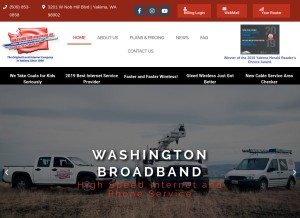 How wabroadband.com looks like on a tablet such as an iPad.