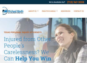 How wadlerlaw.com looks like on a tablet such as an iPad.