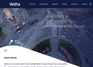 How wafra.com looks like on a tablet such as an iPad.