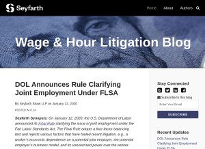 How wagehourlitigation.com looks like on a tablet such as an iPad.
