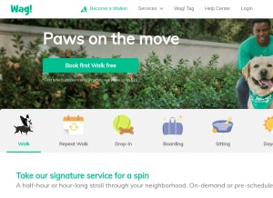 How wagwalking.com looks like on a tablet such as an iPad.