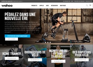 How wahoofitness.com looks like on a tablet such as an iPad.