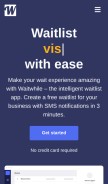 How waitwhile.com looks like on a mobile device such as an iPhone.
