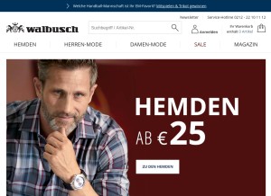 How walbusch.de looks like on a tablet such as an iPad.