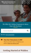 How waldenu.edu looks like on a mobile device such as an iPhone.