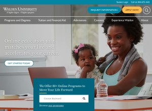 How waldenu.edu looks like on a tablet such as an iPad.