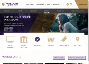 How waldorf.edu looks like on a tablet such as an iPad.