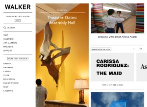 How walkerart.org looks like on a tablet such as an iPad.