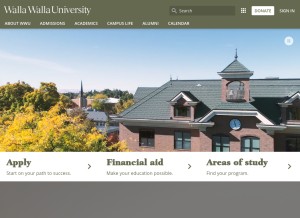 How wallawalla.edu looks like on a tablet such as an iPad.