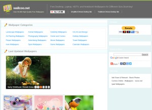 How wallcoo.net looks like on a tablet such as an iPad.