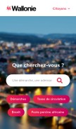 How wallonie.be looks like on a mobile device such as an iPhone.