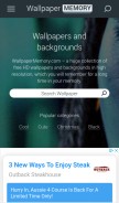 How wallpapermemory.com looks like on a mobile device such as an iPhone.