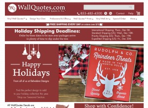 How wallquotes.com looks like on a tablet such as an iPad.