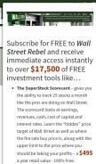 How wallstreetrebel.com looks like on a mobile device such as an iPhone.