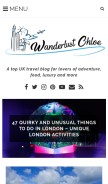 How wanderlustchloe.com looks like on a mobile device such as an iPhone.