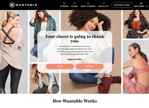 How wantable.com looks like on a tablet such as an iPad.