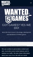 How wanted5games.com looks like on a mobile device such as an iPhone.