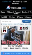 How waploaded.com looks like on a mobile device such as an iPhone.