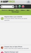 How waptrick.com looks like on a mobile device such as an iPhone.