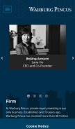 How warburgpincus.com looks like on a mobile device such as an iPhone.