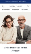 How warbyparker.com looks like on a mobile device such as an iPhone.