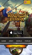 How warlordsofaternum.com looks like on a mobile device such as an iPhone.