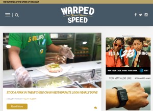 How warpedspeed.com looks like on a tablet such as an iPad.