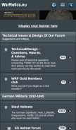 How warrelics.eu looks like on a mobile device such as an iPhone.