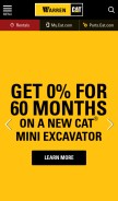 How warrencat.com looks like on a mobile device such as an iPhone.