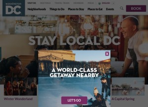 How washington.org looks like on a tablet such as an iPad.