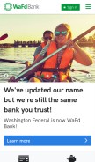 How washingtonfederal.com looks like on a mobile device such as an iPhone.