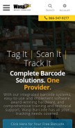 How waspbarcode.com looks like on a mobile device such as an iPhone.