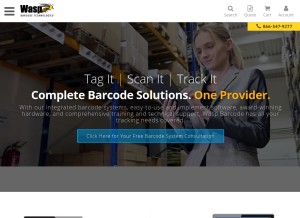 How waspbarcode.com looks like on a tablet such as an iPad.