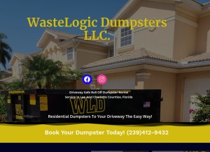 How wastelogicdumpsters.com looks like on a tablet such as an iPad.
