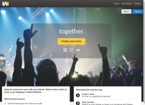 How watch2gether.com looks like on a tablet such as an iPad.