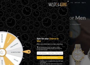 How watchgang.com looks like on a tablet such as an iPad.