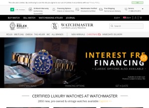 How watchmaster.com looks like on a tablet such as an iPad.