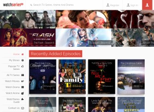 How watchseries.fm looks like on a tablet such as an iPad.