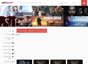 How watchserieshd.cc looks like on a tablet such as an iPad.