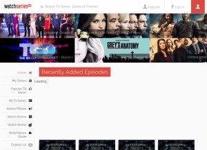 How watchserieshd.io looks like on a tablet such as an iPad.