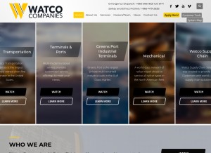 How watcocompanies.com looks like on a tablet such as an iPad.