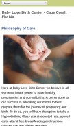 How waterbirthbaby.com looks like on a mobile device such as an iPhone.